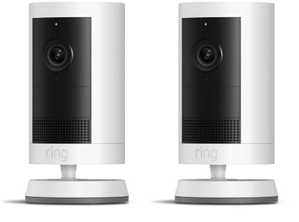 Introducing Ring Outdoor Cam Plus, Battery — 2K Video with Ring Vision, Low-Light Sight for full-color night vision, Mount-anywhere versatility, White (Pack of 2) 1