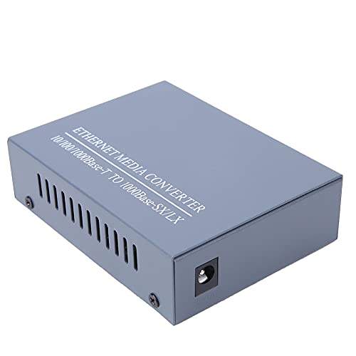 5KM Long Distance SC Fiber Media Converter, Ultra Low Latency 1310-1550nm Wavelength for Data Line Speed Forwarding, US Plug 110-240V (HTB-GS-03AB) 5