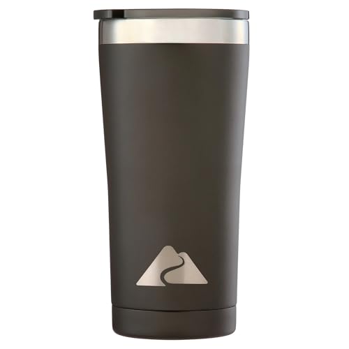 Ozark Trail 22 Oz Vacuum Insulated Stainless Steel Tumbler Cup / Drinking Glass for Hot/Cold Drinks with Leak-proof Magnetic Slider Lid, Black 1