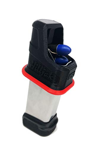 3D Printed Magazine Speed Loader Designed to fit Sig P365 S&W Shield Plus Ruger Max-9 Springfield Hellcat 9mm, Walther P99C, Canik TP9 Taurus PT92 PT99 TH9 GX4 G3/G3C G2/G2C - QL9P Red Stripe 3