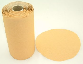 Aluminum Oxide Stick-on PSA Paper Sanding Discs, 6" Diameter, 120 Grit, Roll of 100. 1