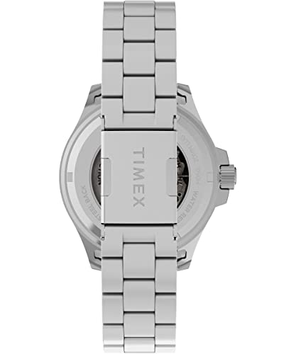 Timex Men's Harborside Coast Automatic 44mm Watch - Stainless Steel Bracelet Blue Dial Silver-Tone Case 3