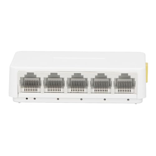 5 Port 10/100/1000Mbps RJ45 Network Ports Plug and Play Network Hub Stable Smart Forwarding Silent Operation Ethernet Switch for Home Network, Ethernet Splitter, (US 5
