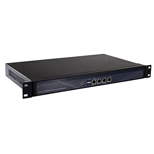 1U Rackmount Firewall Hardware, OPNsense, VPN, Network Security Appliance, Router PC, Intel Celeron J1900, RS18f, 4 x Gigabit LAN/2USB/VGA/2 x Reserved Fan, (2G RAM/32G SSD) 1