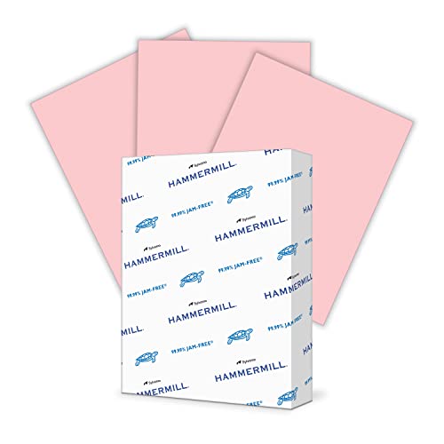 Hammermill Colored Paper, 24 lb Pink Printer Paper, 8.5 x 11-1 Ream (500 Sheets) - Made in the USA, Pastel Paper, 104463R 1
