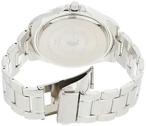 U.S. Polo Assn. Men's Analog Stainless Steel Watch with Black Dial and Rotating Bezel – Sleek Design, Adjustable Band, and Water-Resistant – Fits Wrists 5.5" to 8" 2