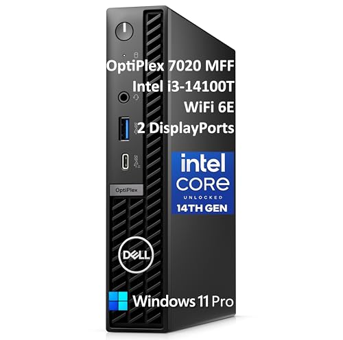 Dell OptiPlex 7020 MFF 7000 Mini Business Desktop Computer, 16GB DDR5 RAM, 512GB PCIe SSD, 14th Gen Intel Core i3-14100T (Beat i5-12400T), WiFi 6E, 2 DisplayPorts, HDMI, Type-C, Windows 11 Pro 1