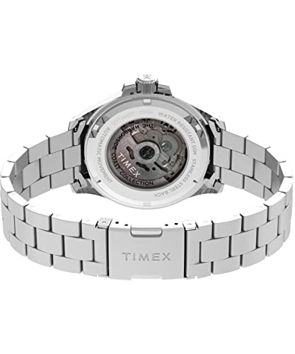 Timex Men's Harborside Coast Automatic 44mm Watch - Stainless Steel Bracelet Blue Dial Silver-Tone Case 5