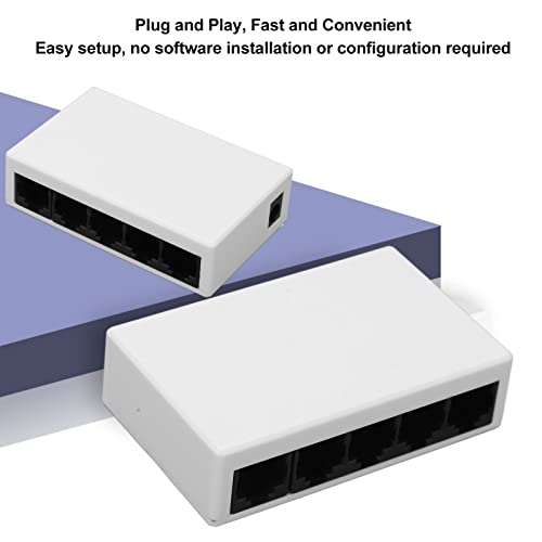 5 Port Ethernet Network Switch Plug and Play Fast Ethernet Switch US Plug 100240V High Speed Stability Silent Operation RJ45 Ports 100M 6