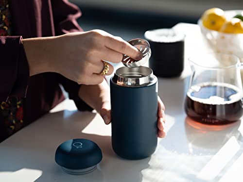 Fellow 16 oz Carter Move Travel Mug - Vacuum-Insulated Stainless Steel Travel Coffee Mug - Coffee Tumbler with Ceramic Interior and Splash Guard - Stone Blue 6