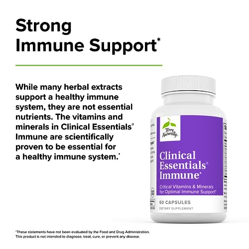 Terry Naturally Clinical Essentials Immune - Immune System Support Supplement with Vitamins A, C, D3 & E - Supplement for Immune Health - Vitamin Supplement with Antioxidants - 60 Capsules 4