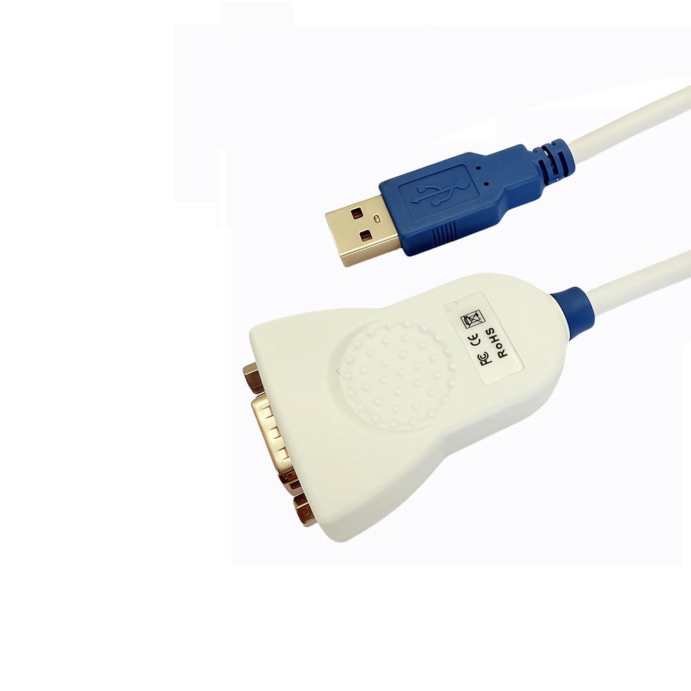 Feanteek USB to RS232 Adapter Cable CHIPI-X10 with FT232R Chip USB to DB9 Serial Cable for Windows 11,10, 8, 7, Vista, XP,Linux and Mac OS(10CM) 1