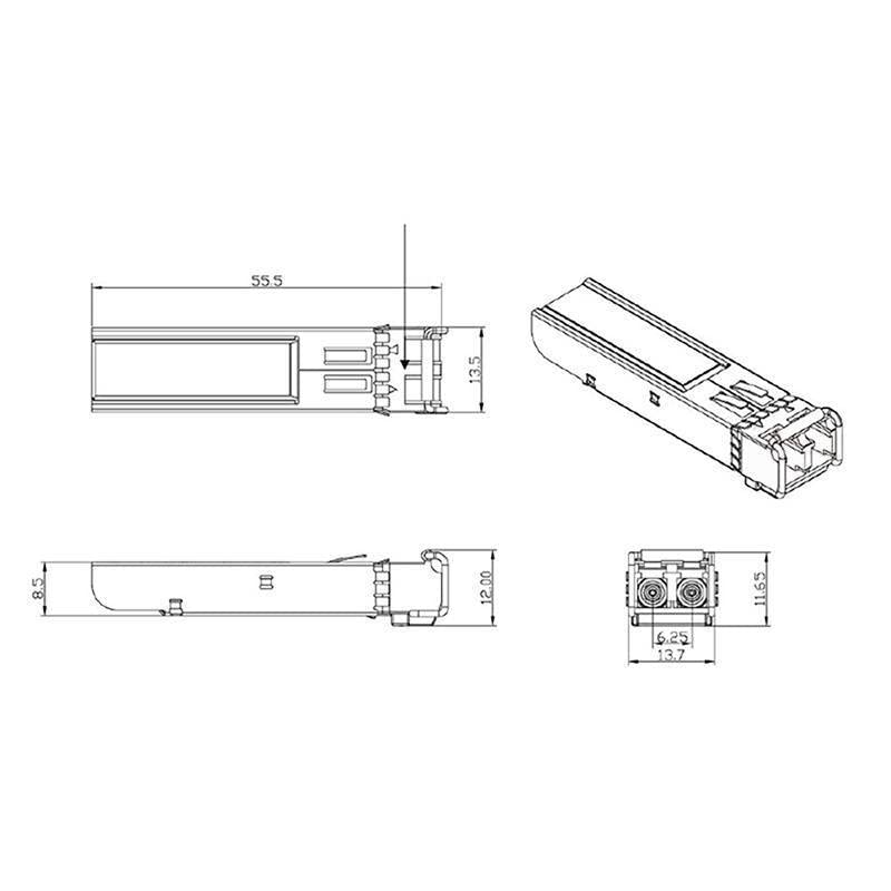 Compatible with Allied Telesis AT-SPZX80 1000BASE-ZX 1550nm 80km DDM Transceiver Module SFP 3