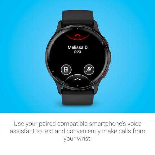 Garmin Venu 3 Slate Stainless Steel Bezel 1.4-Inch AMOLED Touchscreen Display Smart Watch with 45mm Black Case and Silicone Band 6