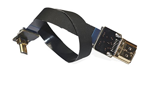 Permanent Black FFC HDMI 20CM FPV HDMI Cable Micro HDMI Male 90 Degree Angled to Standard HDMI Male Full HDMI Normal HDMI for panasonic lumix GH4 blackmagic BMPCC Sony Alpha Sony A5000 A6000 A7S A7R 6