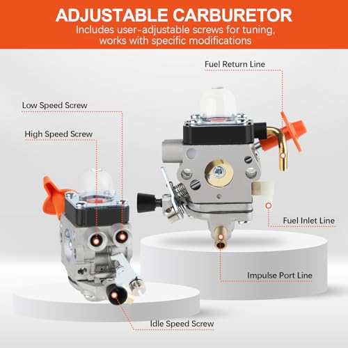 HUZTL FS 90 R Carburetor kit for Stihl FS90R FS90 FS110R FS100 KM90R KM90 FS100RX FS110 KM110R HT100 HT101 Trimmer Weed Eater C1Q-S174 Carb 3
