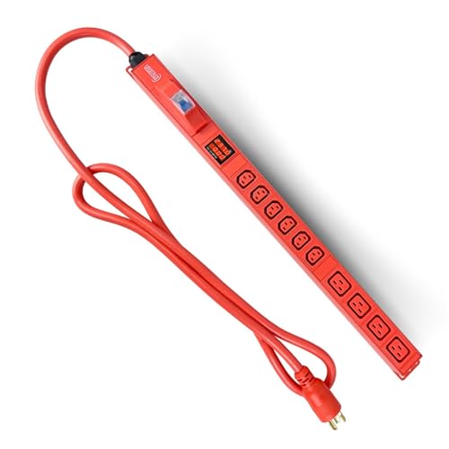 PDU 240V Power Strip with 6 -C13 & 4- C19 Outlets, 30 Amp, Rack Mount, Breaker and Surge Protector, 7200 Watt, 6ft 10 AWG Cord with L6-30P Plug, Digital Meter ASIC Mining (Red) 1