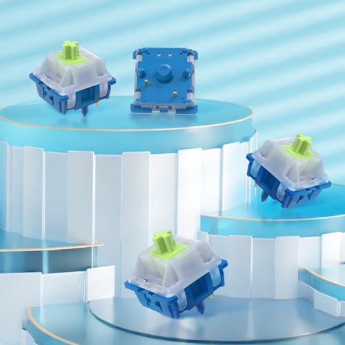 Kakiwutj Mechanical Keyboard Switches,Gateron CM 3.0 Factory Lubed 90 Pieces Switch,5 Pin 20mm 55gf Two-Stage Gold-Plated Spring Linear Switches 5