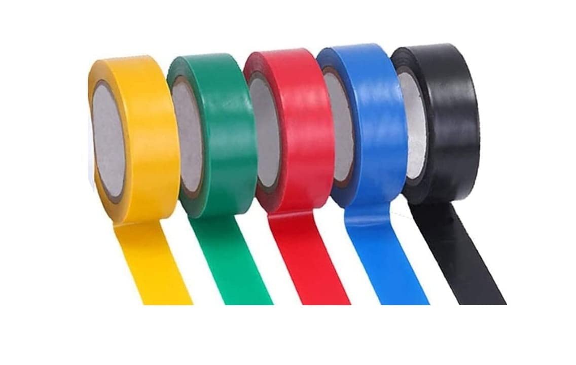 Self Adhesive PVC Electrical Insulation Tape (Black-1,Red-1,Blue-1,Yellow-1, Green-1, |Mix color Each-1|, 16mmx7mx0.125mm) - |Set of 5 Rolls| 4