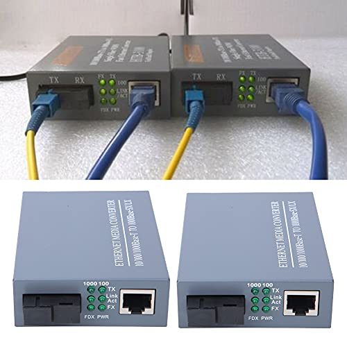 5KM Long Distance SC Fiber Media Converter, Ultra Low Latency 1310-1550nm Wavelength for Data Line Speed Forwarding, US Plug 110-240V (HTB-GS-03AB) 3