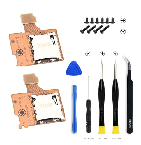 COMZPLIFE 2Pcs Micro SD Card Reader Replacement for Nintendo Switch, TF Memory Card Slot Socket Reader Board Replacement for NS Console 1
