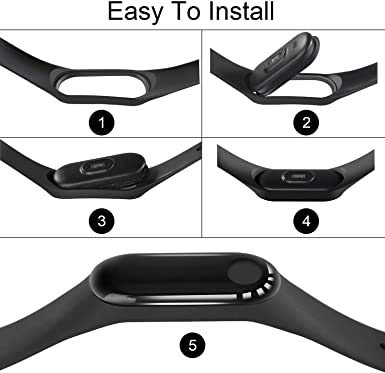 ACUTAS Sports Soft Silicone Durable TPU Wristband Lightweight Strap for XIAOMI MI Band 4 (Army Green) 6