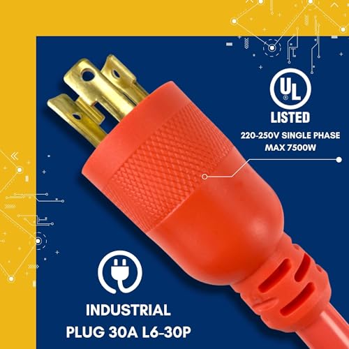 PDU 240V Power Strip with 6 -C13 & 4- C19 Outlets, 30 Amp, Rack Mount, Breaker and Surge Protector, 7200 Watt, 6ft 10 AWG Cord with L6-30P Plug, Digital Meter ASIC Mining (Red) 5