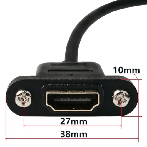 RuhZa (30Cm 1.4 Version HDMI Male to HDMI Female Extension Cable (Input Panel Mount Adapter Cable) HDMI M-F Cable -black 4