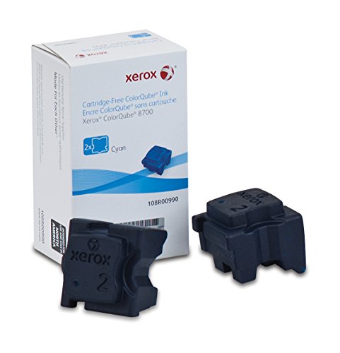 Genuine Xerox Cyan Solid Ink Sticks for the Xerox ColorQube 8700 (2 pcs/Box), 108R00990