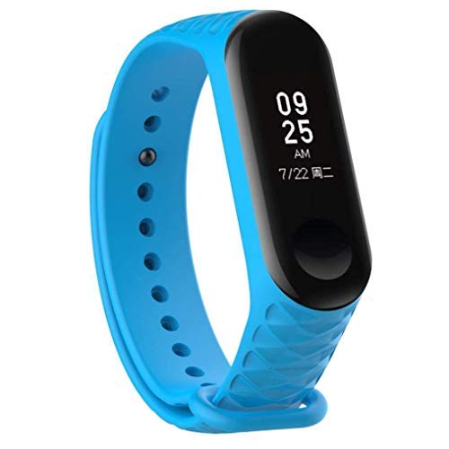 ACUTAS Sports Soft Silicone Durable TPU Wristband Lightweight Strap for XIAOMI MI Band 4 (Blue Designing) 2