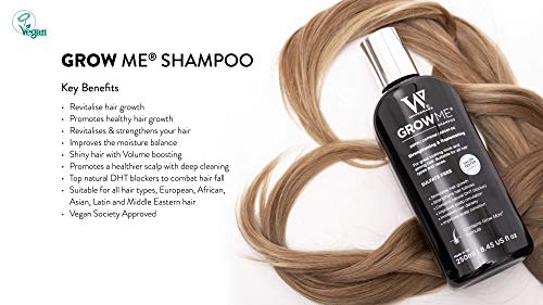 Watermans Grow me Shampoo for Hair Growth & Hair Fall Control, with Biotin,Argan oil and Caffeine and DHT Blockers hair growth factors 250ml 6