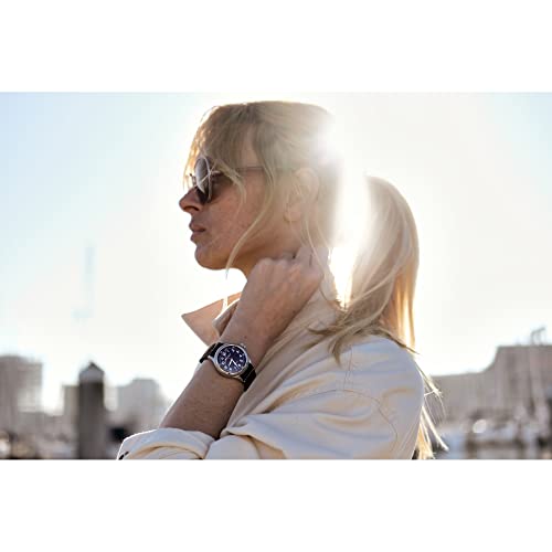 Bulova Men's Military A11 Stainless Steel 3-Hand Hack Automatic Watch, Brown Leather Strap and Blue Dial Style: 96A282 3