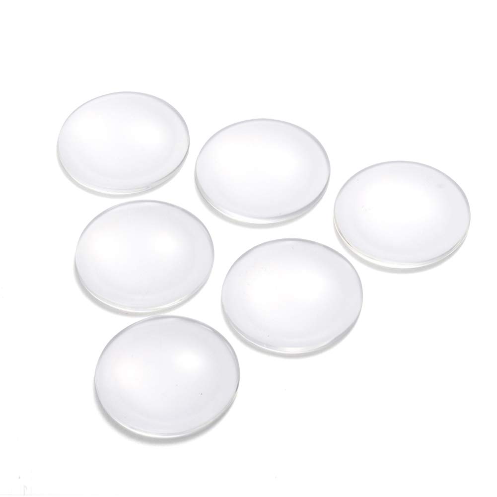 Craftdady 50Pcs Transparent Clear Glass Cabochons 34.5-35mm Flat Back Half Round Dome Tiles for Photo Pendant Jewelry Craft Making 1
