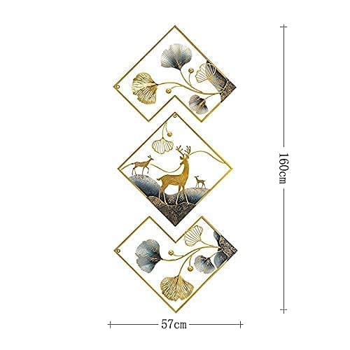 THE CRAFTERZ Metal Abstract Figures handcrafted Wall Sculpture wall art multicolor for Home Decoration, Living room, drwaing room & Bedroom (pack of 3) (Deer) 4