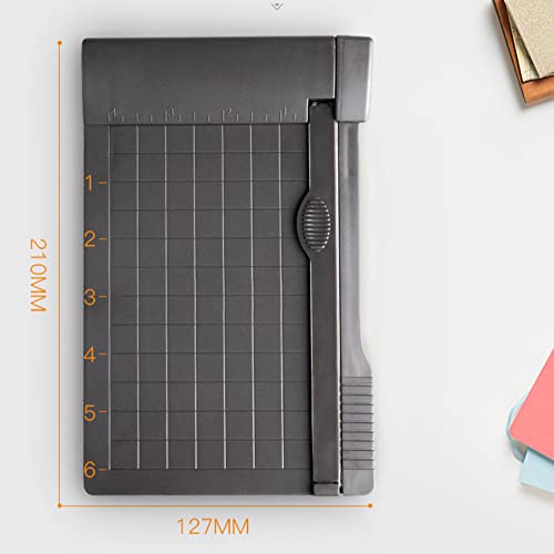ikasus Paper Cutter Mini Photo Cutter Grid Line Panel Scale Paper Cutter Guillotine Paper Trimmer for Cardstock Cardboard Laminating Sheet Photo Label Cutting Making for Office School Photo Studio 2