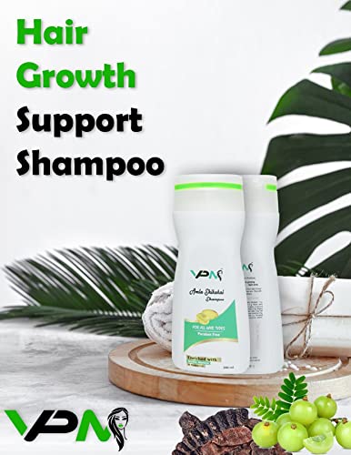 vpm Ayurveda Amla Reetha Shikakai Shampoo for Hair Growth Ayurvedic Anti Hairfall & Anti Dandruff Shampoo (12x200ml) 12 unit per 1 selver coin free 6