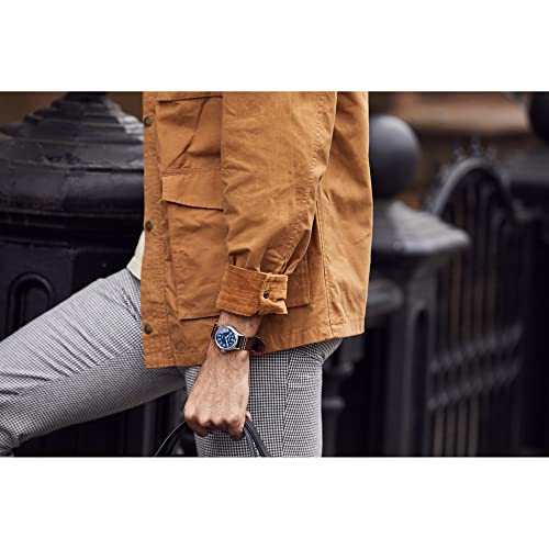 Bulova Men's Military A11 Stainless Steel 3-Hand Hack Automatic Watch, Brown Leather Strap and Blue Dial Style: 96A282 2