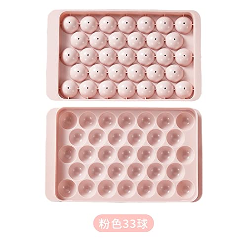 SAMEZONE Plastic Reusable Flexible Round Ice Cube Trays, 33 Cavity Mini Round Ice Plastic Tray Molds for Whiskey & Cocktails, Keep Drinks Chilled Ice Cube Trays for Freezer Multicolor (Pack of 2) 6