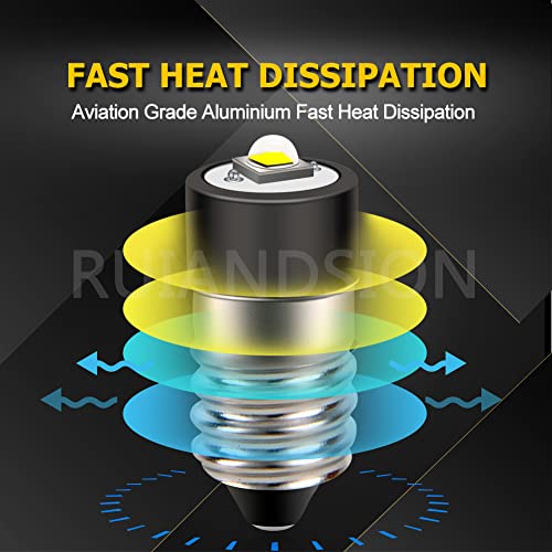 Ruiandsion E10 LED Flashlight Bulbs 1-9V Miniature Screw Indicator Light Bulbs Upgrade for Flashlights Bike Work Lights Microscope Lamp (Pack of 2) 5