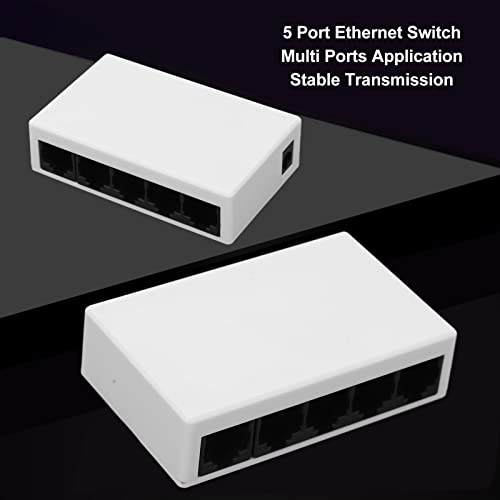 5 Port Ethernet Network Switch Plug and Play Fast Ethernet Switch US Plug 100240V High Speed Stability Silent Operation RJ45 Ports 100M 5