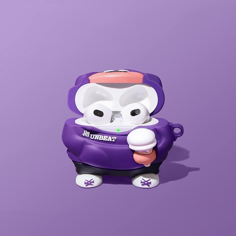 KHR Silicone Case Cover for AirPods 4 (2024), Cute Cartoon Characters Design Case with Keychain for AirPods 4 / AirPods 4 with Active Noise Cancellation (Unbeat) 4