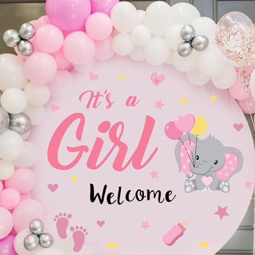 It's A Girl Sign Decls for Backdrop Baby Shower Decorations for Girl Welcome Home Baby Girl Decals Sign for Balloon Arch Baby Elephant Gender Reveal Party Signs 2
