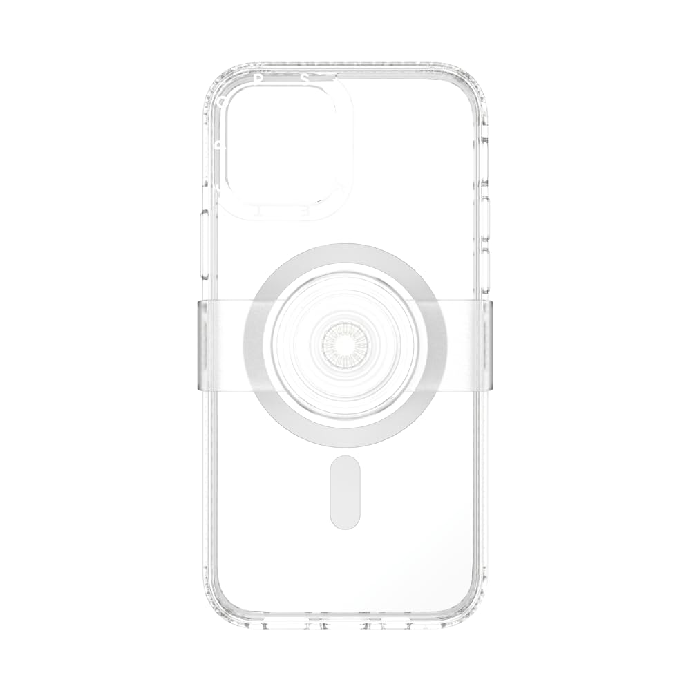 PopSockets iPhone 12 Case with Phone Grip and Slide Compatible with MagSafe, Phone Case for iPhone 12 / 12 Pro, Wireless Charging Compatible - Clear 3