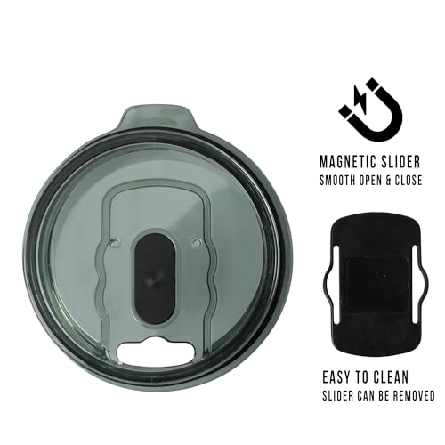 Ozark Trail 22 Oz Vacuum Insulated Stainless Steel Tumbler Cup / Drinking Glass for Hot/Cold Drinks with Leak-proof Magnetic Slider Lid, Black 5