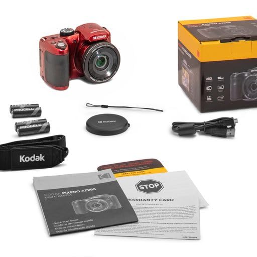 Kodak PIXPRO AZ255-RD 16MP Digital Camera 25X Optical Zoom 24mm Wide Angle Lens Optical Image Stabilization 1080P Full HD Video 3" LCD Vlogging Camera (Red) 6