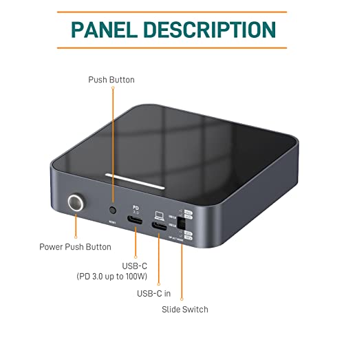 USB c Docking Station Dual Displayport, Dual Monitor Adapter for Laptop, for Windows Mac, with PD 100W, HDMI 2.0 4K@60Hz, USB 3.0, 1000Mbps GbE, PD Compatible for HP, Dell, Lenovo, Surface, etc 3