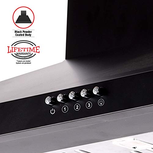 INALSA 60 cm, 1150 m3/hr Kitchen Chimney Classica 60BKBF with Stainless Steel Baffle Filters, Push Button Control, 7 Year Warranty On Motor 5