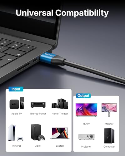 TECH-X ARCUS HDMI 2.0 Cable 5 Meter (Supports 4K@60Hz, 2K@120Hz, 1080@240Hz HDR, ARC, HDR, 3D) Ultra HD 18Gbps High Speed hdmi Cord for Soundbar, TV, Monitor, Projector, Set-Top Box, PS5, PS4, Xbox 3