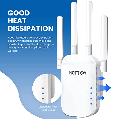 WiFi Extenders Signal Booster for Home – 8200 sq ft Easy Setup WiFi Booster Wireless Router with Plug and Play Design – WiFi Repeater Internet Booster with 4 Antennas – Full Signal Coverage Withe 6