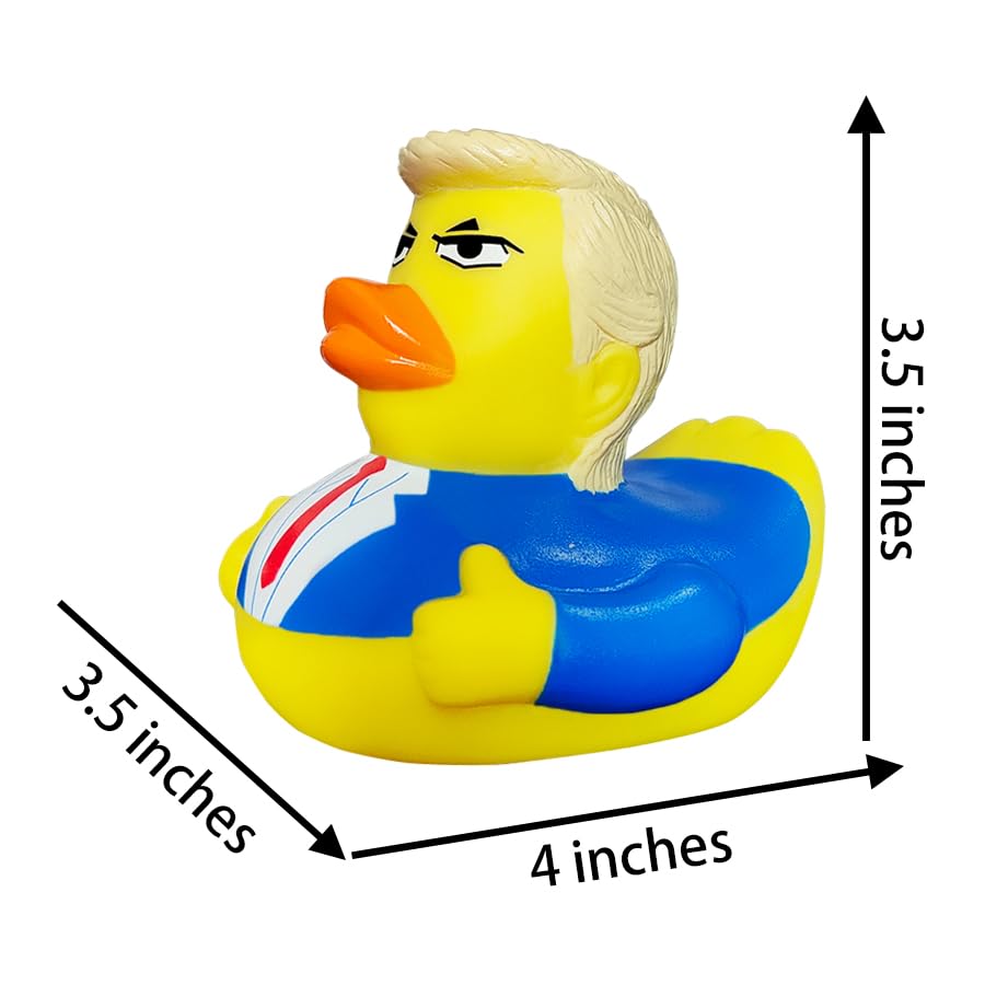 Nuwani Donald Trump Rubber Ducks for Jeeps, 4 Inch Bath Rubber Duck Toy for Baby Shower, Family Party, Bath Time, Pool Funny Decoration, Squeak Rubber Duckies Merchandise, Birthday Gift for Kids 4